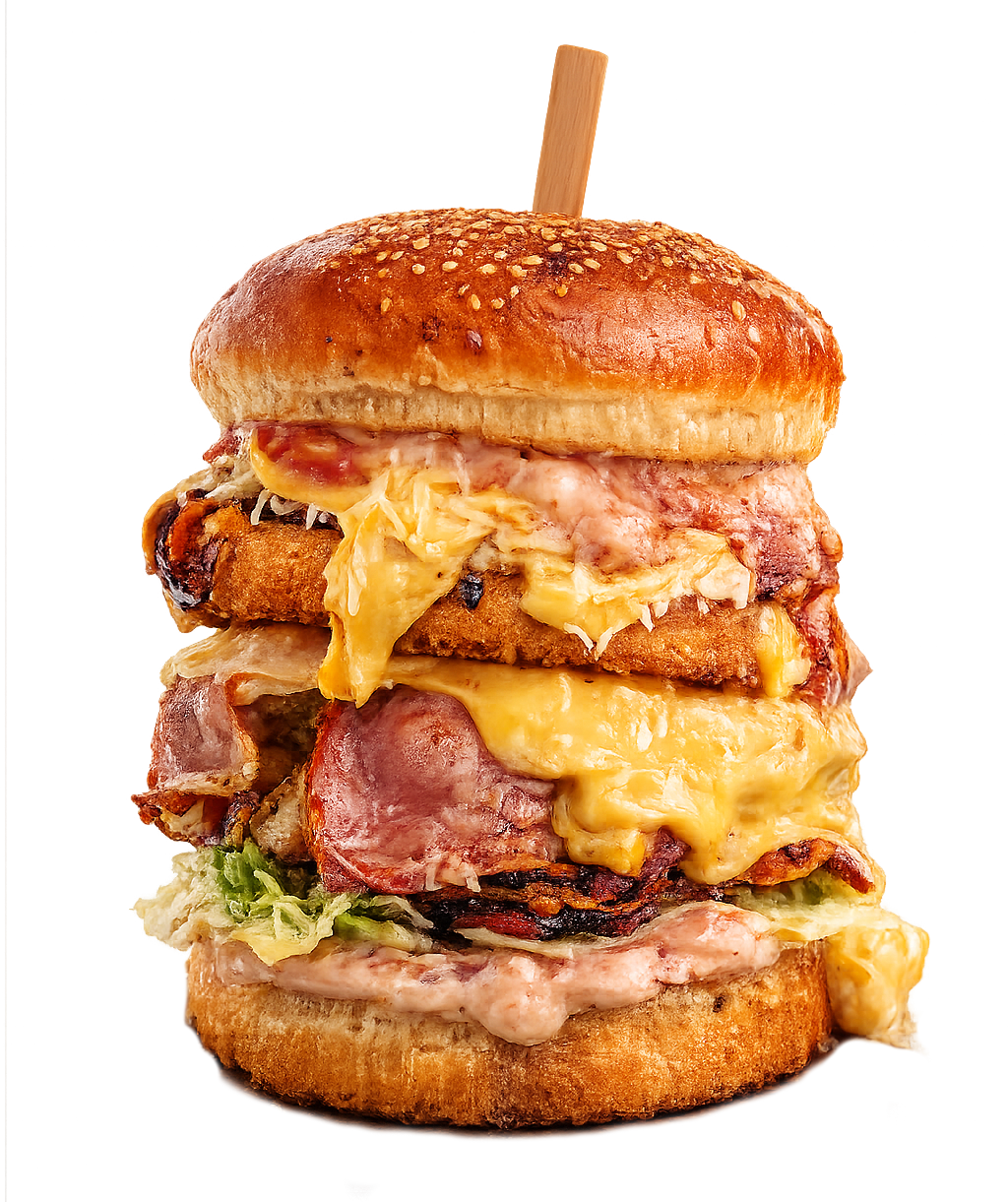 სიდედრის ენა :) 3X ბეკონ ბურგერი, ექსტრა ყველით და BBQ სოუსით