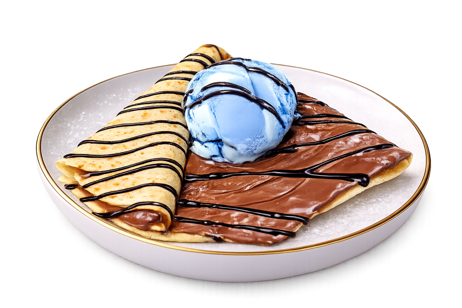 ბლინი შოკოლადით და ნაყინით