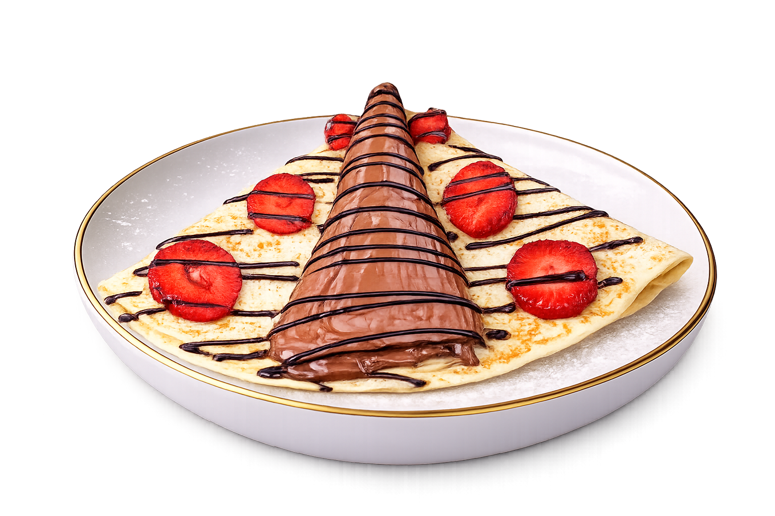 ბლინი შოკოლადით და მარწყვით